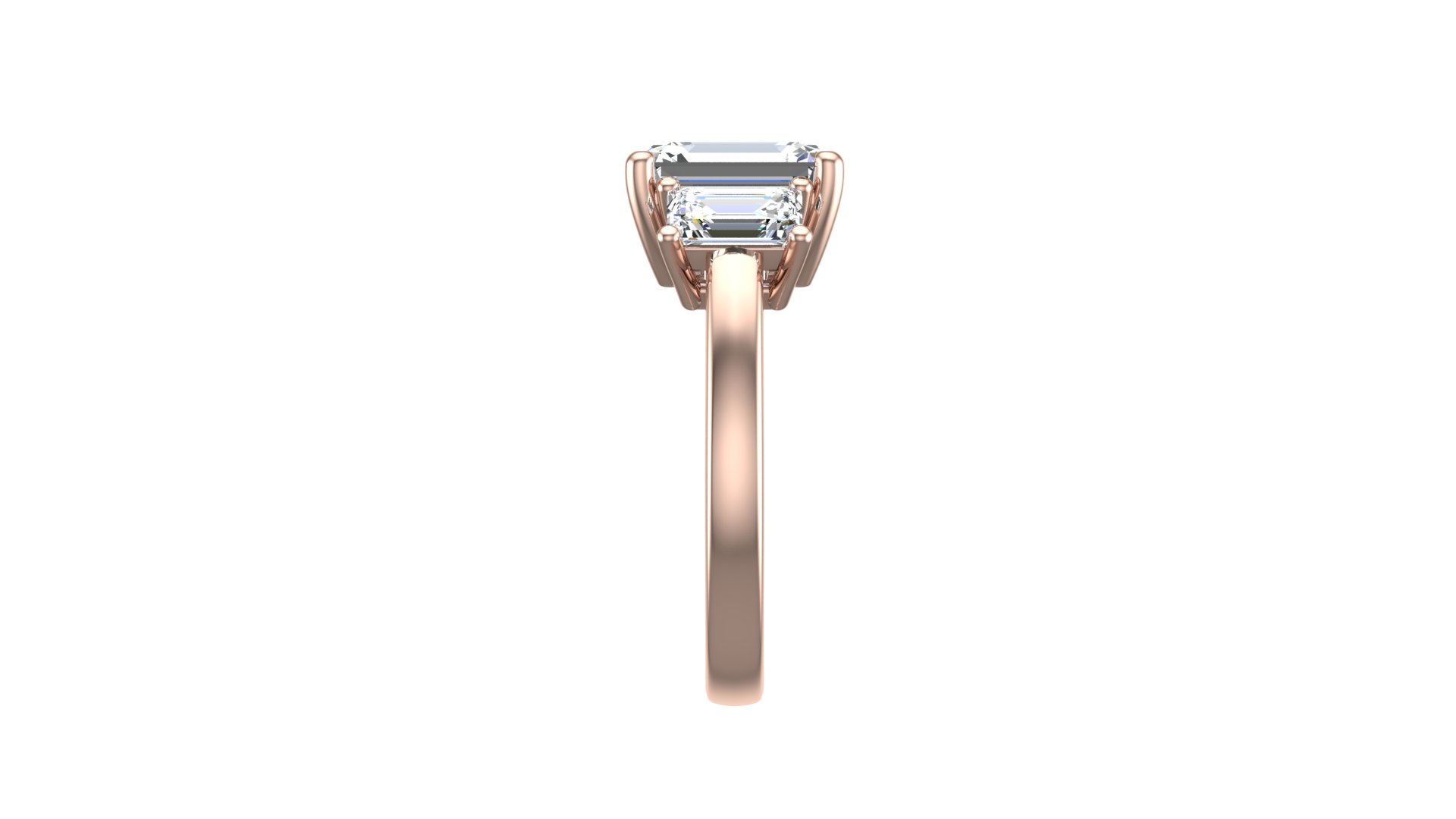 Aaliyah Emerald Three-Stone Engagement ring